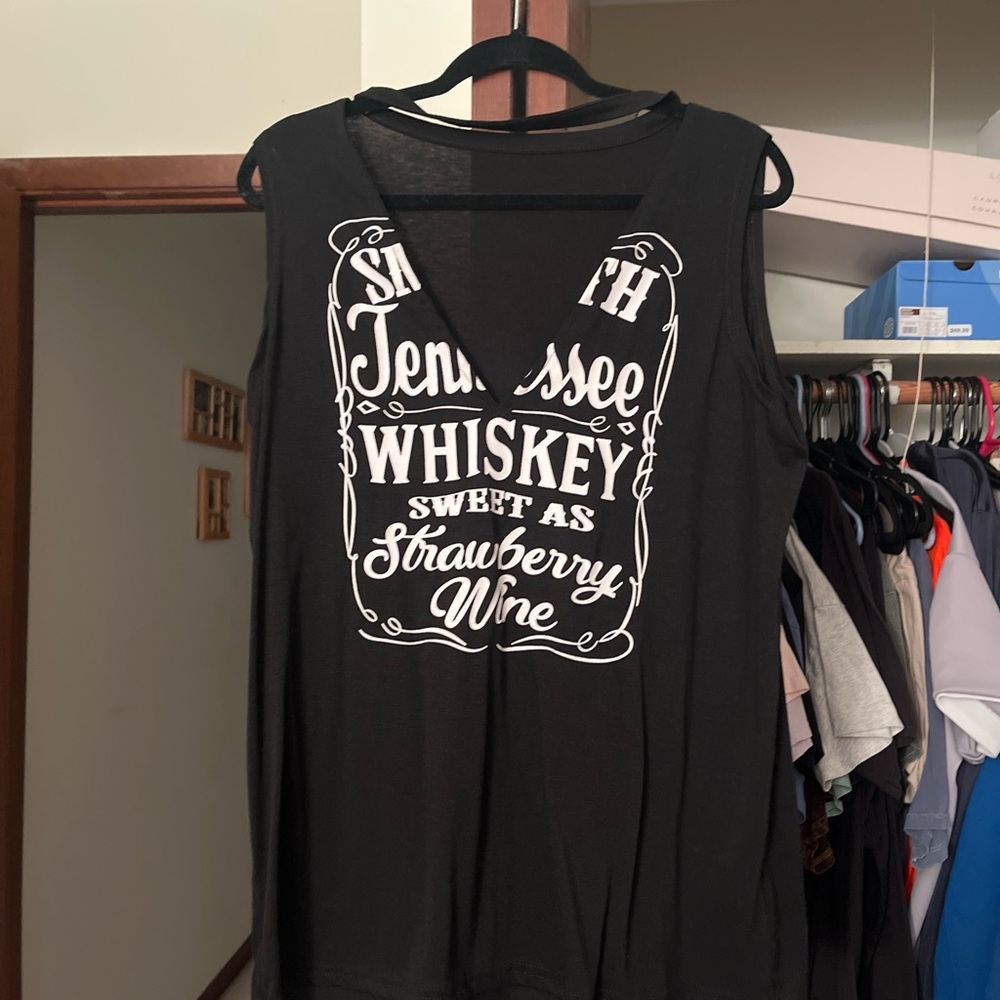 Black Graphic Tank Top